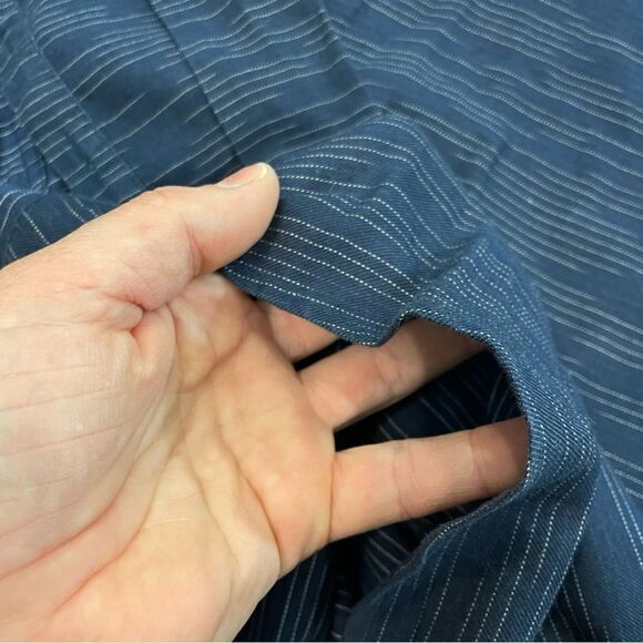 HUGO Hugo Boss Navy Blue Super soft stretchy Cotton Button Up Shirt L - Picture 5 of 12